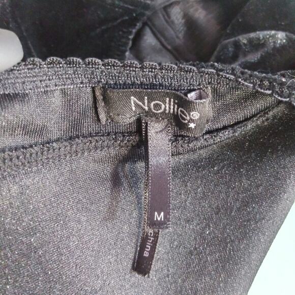Nollie Black Velvet Bustier Bralette Edgy Festival Goth Size M - Picture 4 of 5